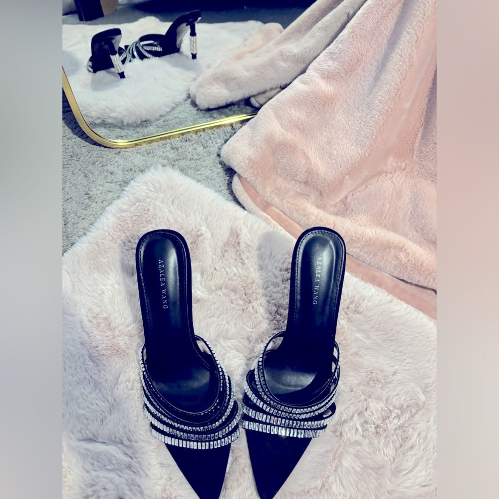 Black & Silver heels, Size 10